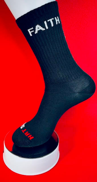 Faith Walkers Bamboo Crew (Black and Red)